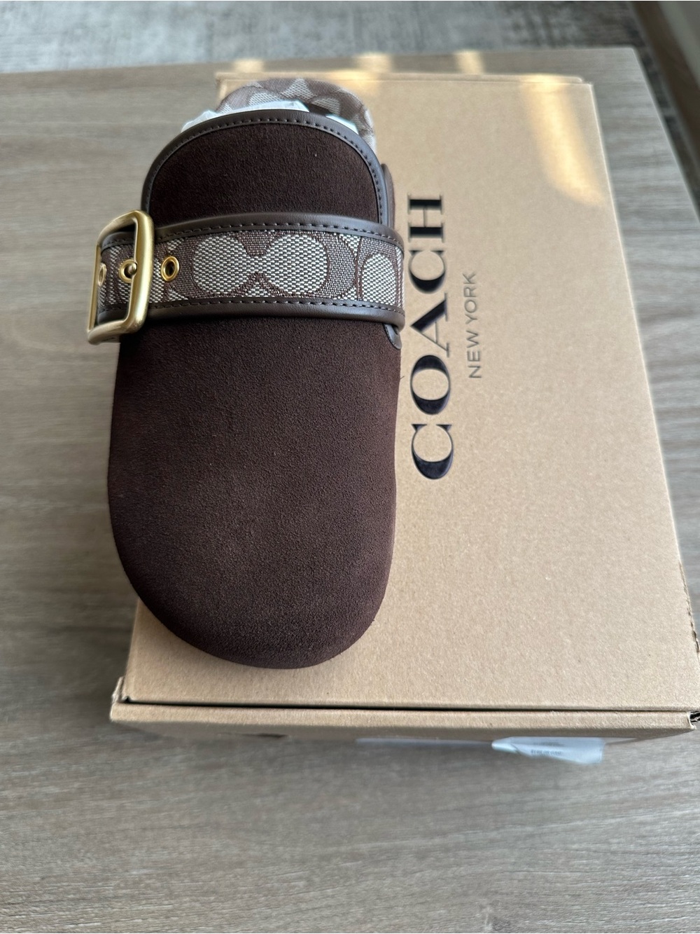 COACH Archival Buckle Clog Brown US Size 8